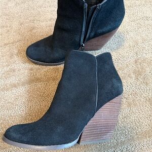Very Volatile Black Suede Ankle Boots
